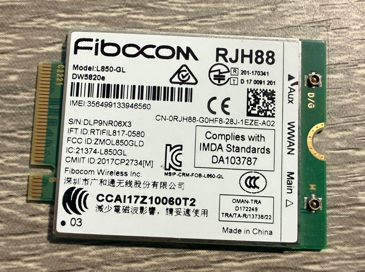 New Dell DW5820e Fibocom L850-GL LTE/WCDMA 4G WWAN Card Module 284DC