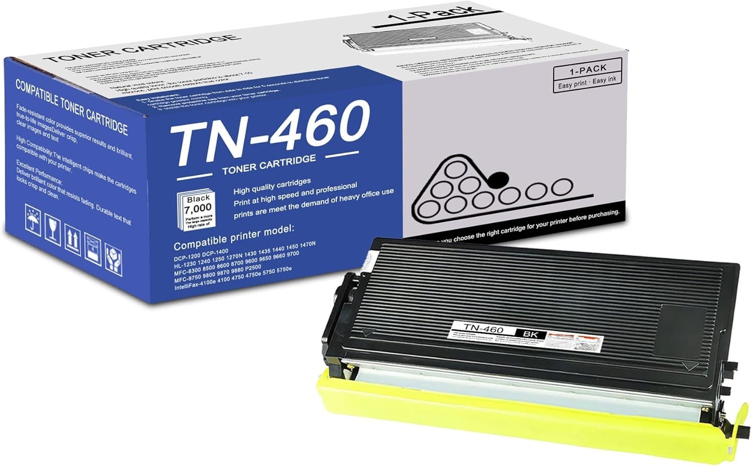 TCT TN460 Black High Yield Compatible Toner For Brother HL 1230 1440 Intellifax