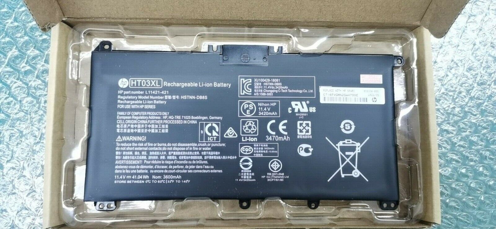 NEW Genuine HT03XL Battery for HP Pavilion L11421-2C2 L11119-855 15-CS 15-DA 