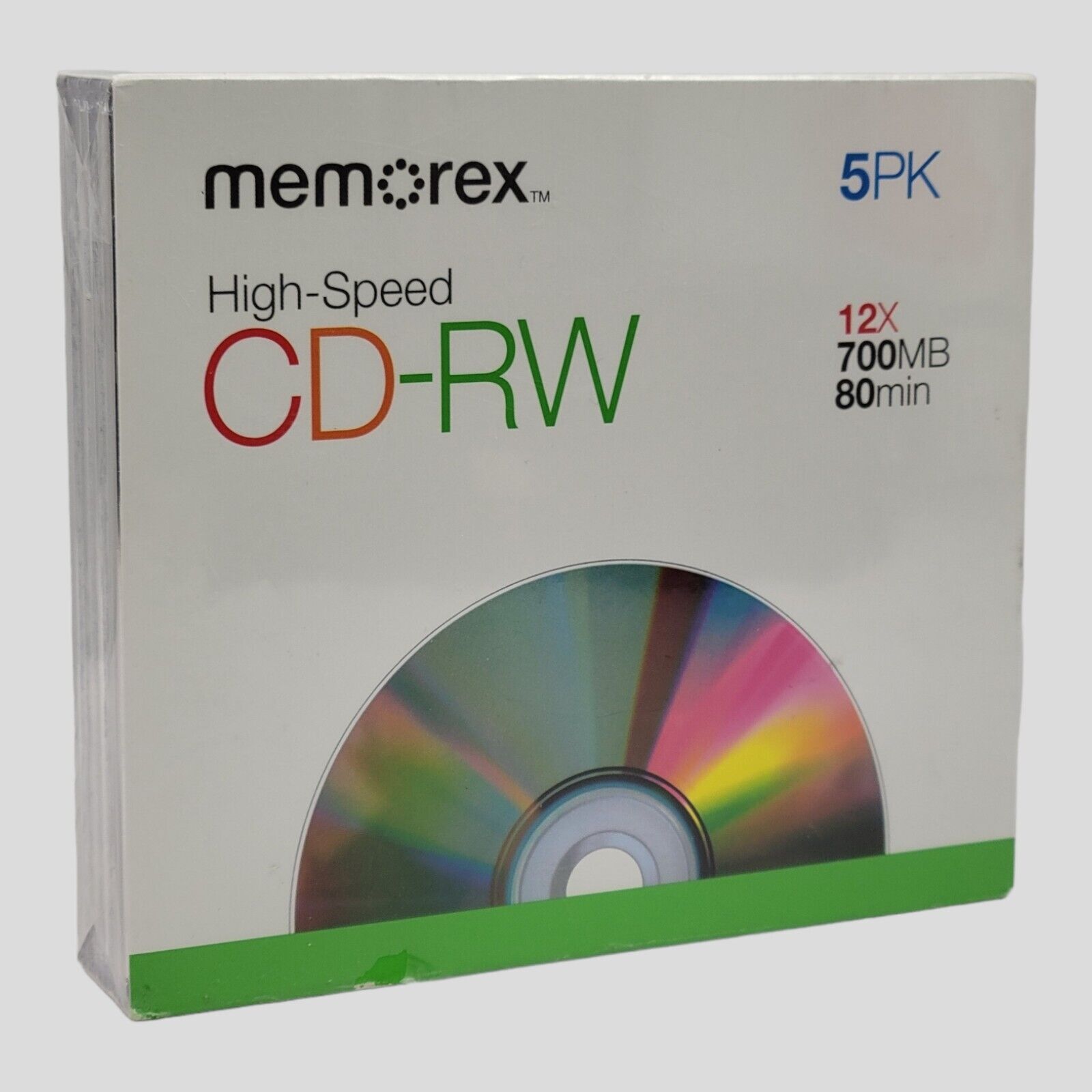 Memorex 5 Pack CD-RW High Speed Ultra Rapide 12x 700MB/Mo 80 Min New Sealed