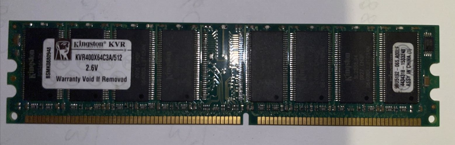 Kingston ValueRAM 512 MB DIMM 400 MHz DDR Memory (KVR400X64C3/512)
