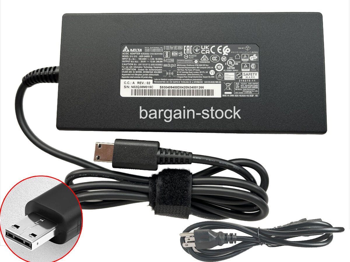 Original Delta 240W AC Adapter Charger For MSI STEALTH 16 AI STUDIO A1VGG-091US