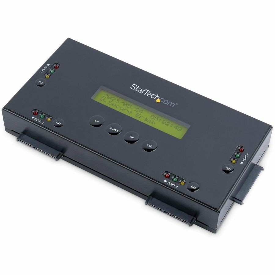 StarTech 4 Bay SSD/HDD Hard Drive Eraser, 2.5/3.5" SATA, Standalone Wiper, Disk