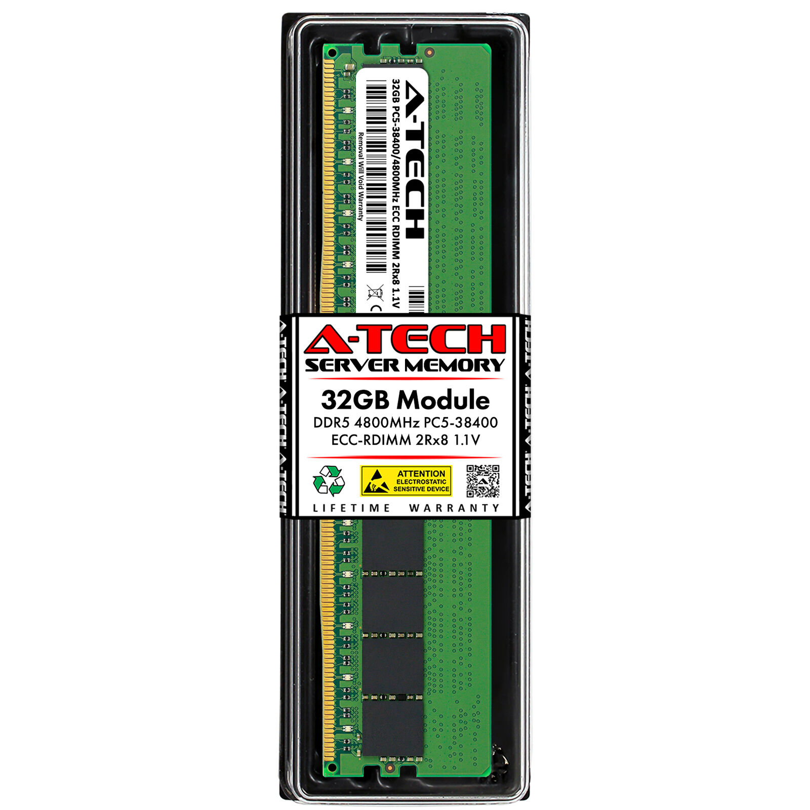 A-Tech 32GB 2Rx8 PC5-38400R DDR5 4800 MHz ECC REG EC8 RDIMM Server Memory RAM 1x