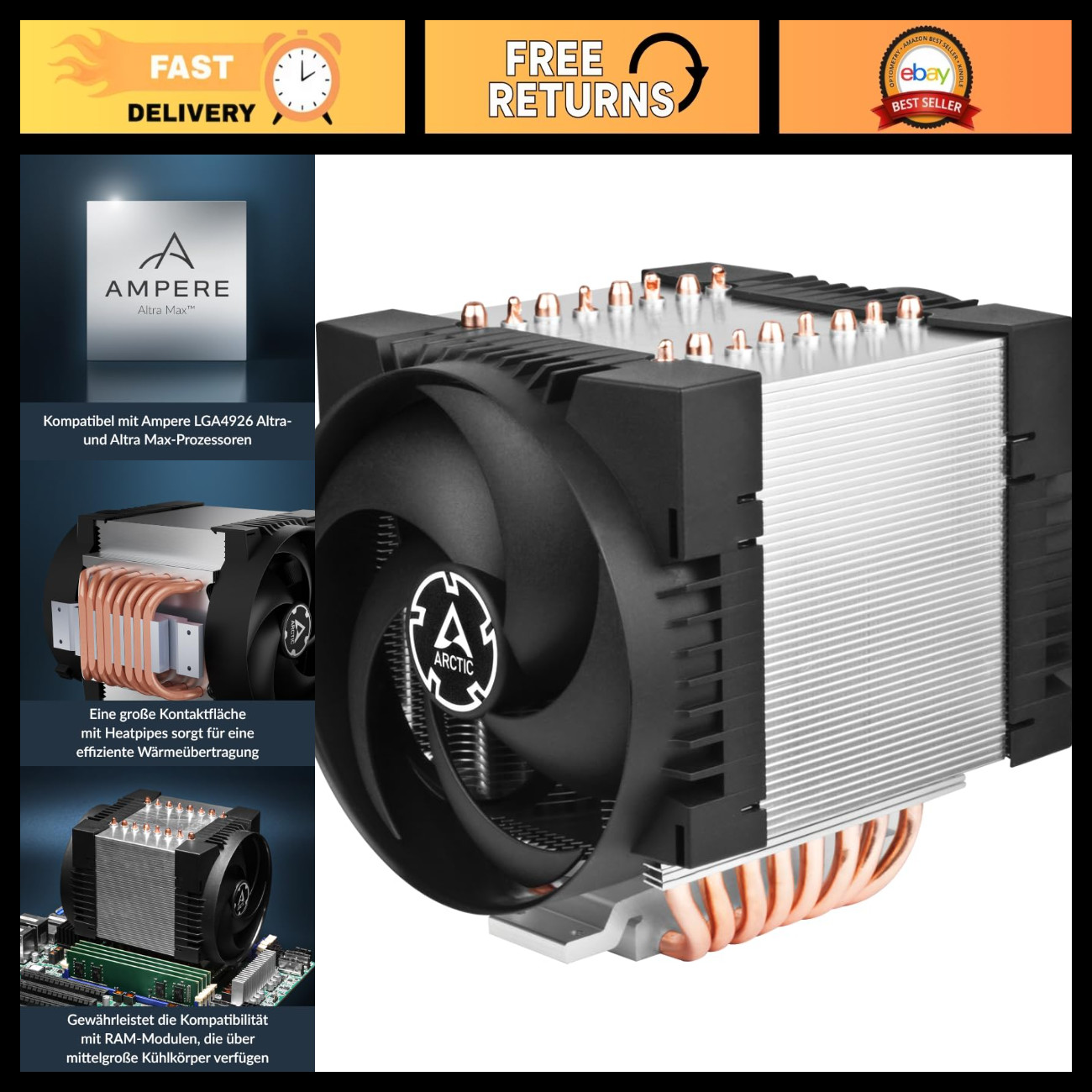 High-Performance 4U Electronic Component Cooling Fan for Desktops - Quiet & Effi