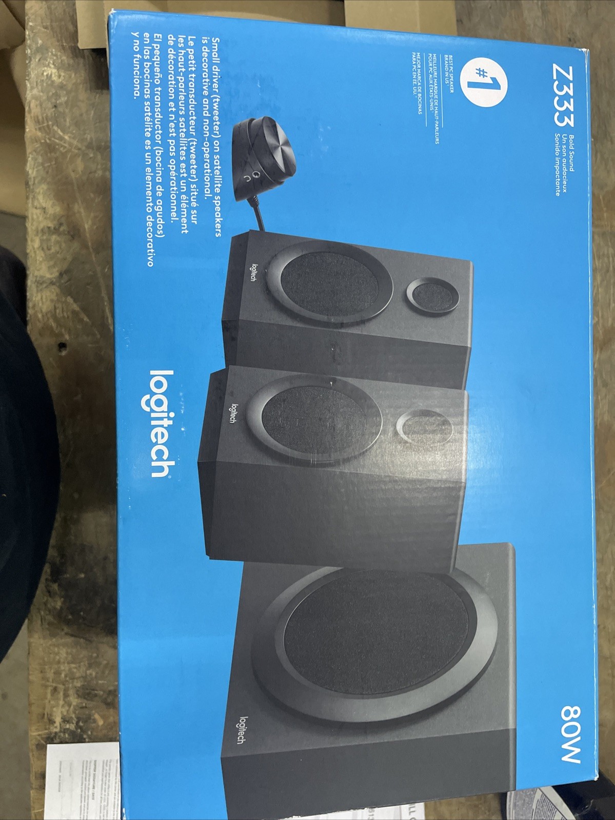 Logitech 980-001203 Z333 80W Subwoofer and Speakers - Right Speaker Broken