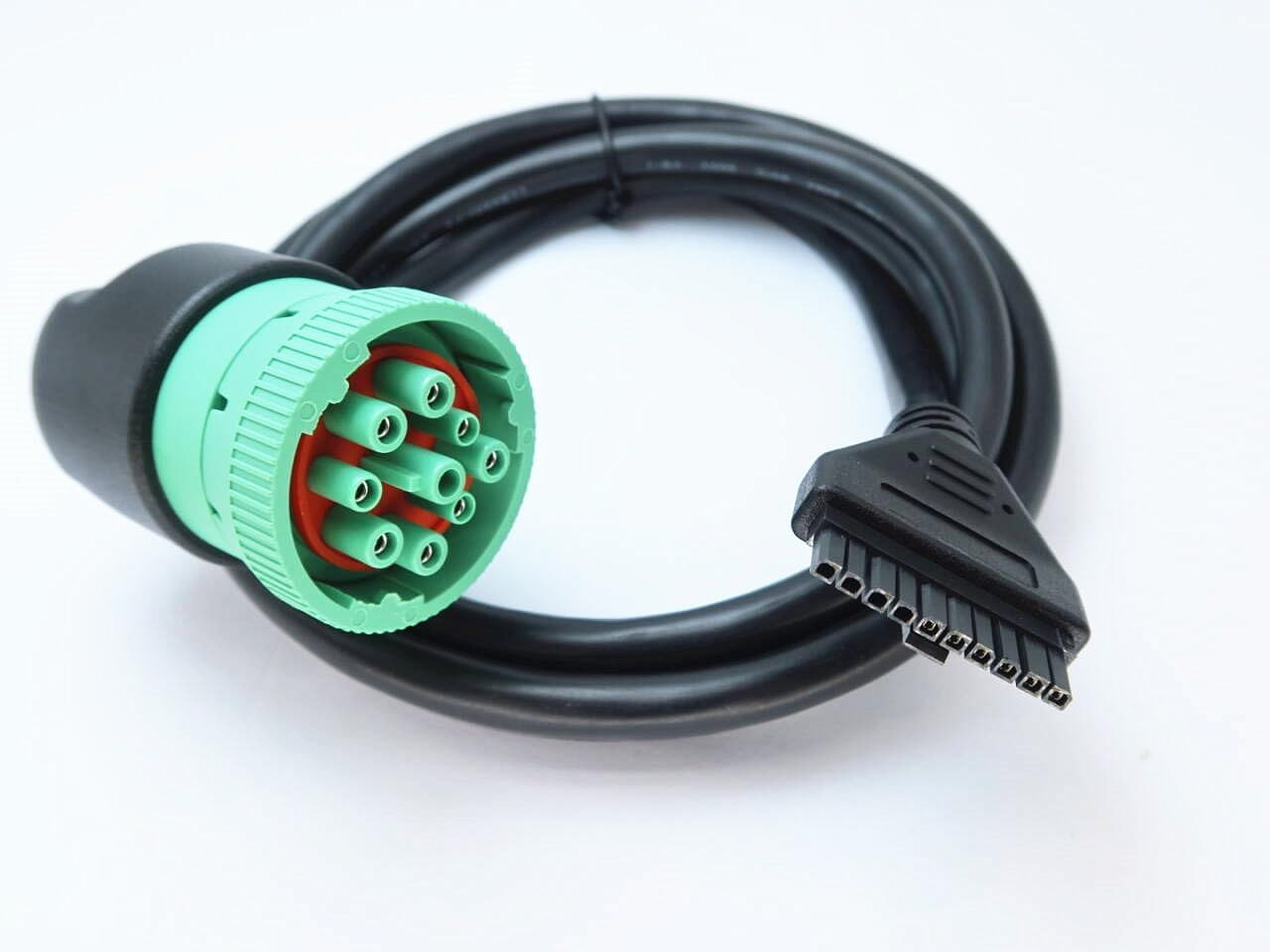 Green 9-Pin J1939 to 10-Pin Cable for PT30 ELD Logbook, Dot-Compliant ECM Connec