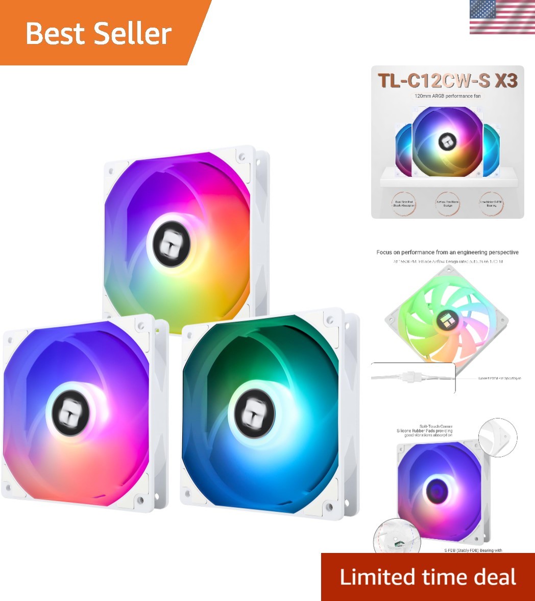 High-Performance 120mm ARGB Case Cooler with PWM Control - Up to 1550RPM