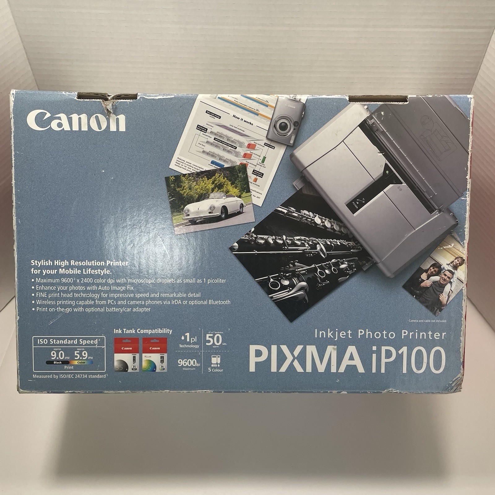 CANON PIXMA IP100 PORTABLE INKJET PRINTER 1446B002 NEW OPEN BOX