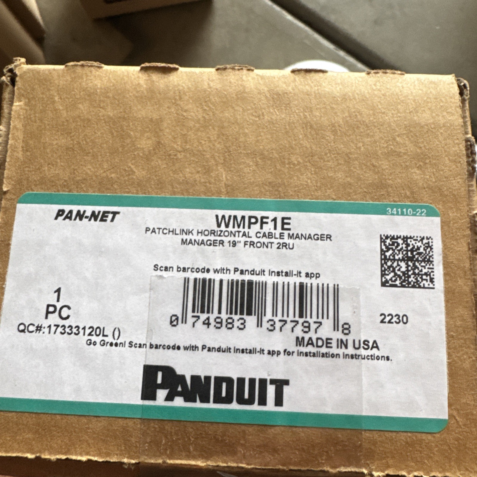 PANDUIT PatchLink Horizontal Cable Manager
