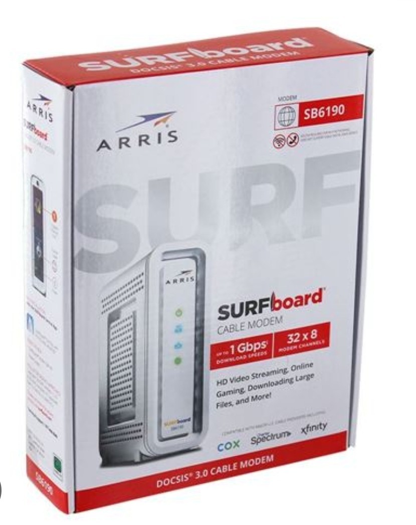 ARRIS Cable Modem SB6190  SURFboard DOCSIS 3.0 1 GIG Open Box NEW