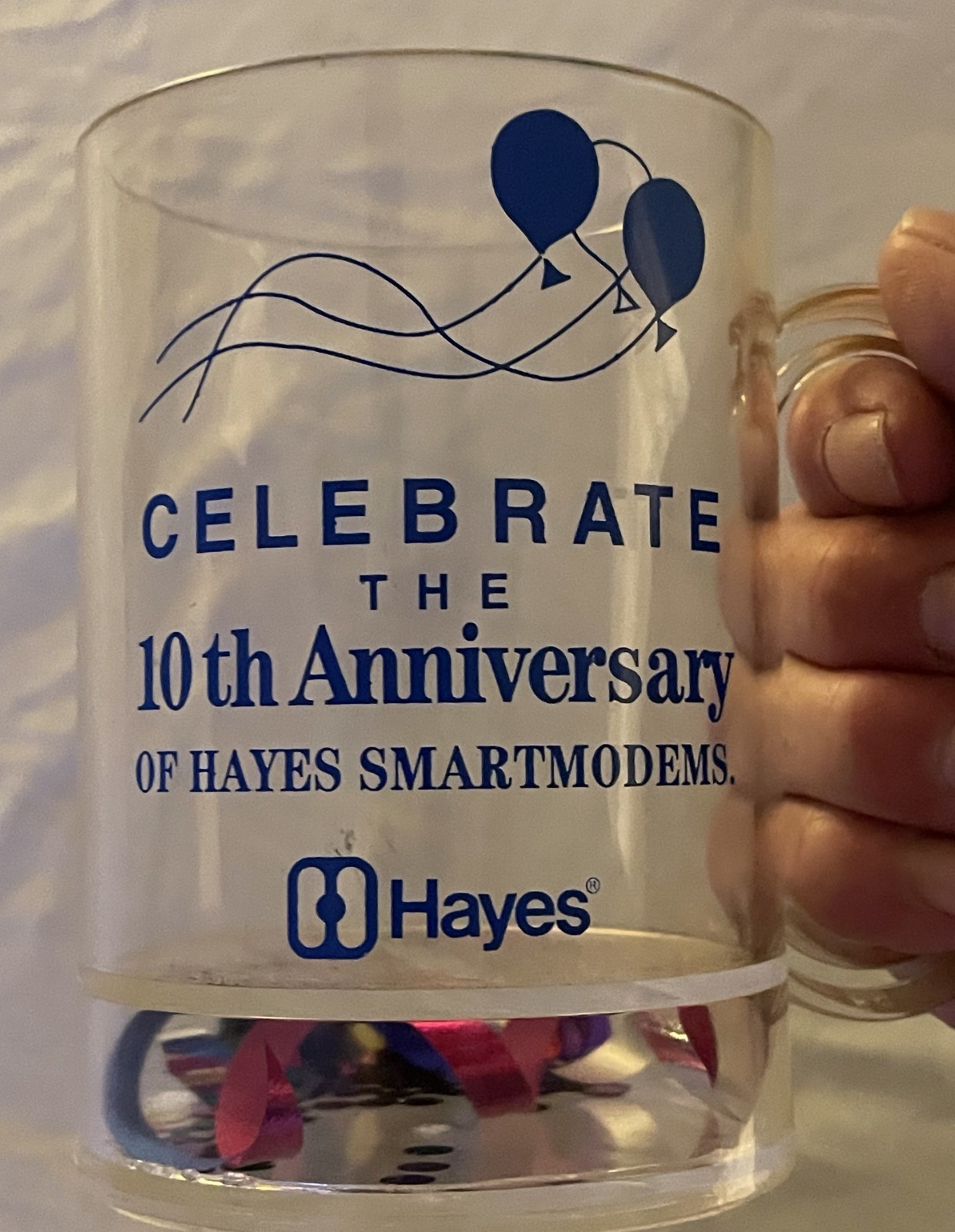 $$ Vintage Extremely Rare Hayes Smartmodem 10th Anniversary Collectible Mug $$