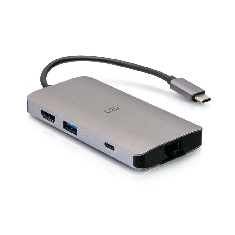 USB-C 8-in-1 Mini Dock with HDMI, 3X USB-A, Ethernet, SD Card Reader, and USB...