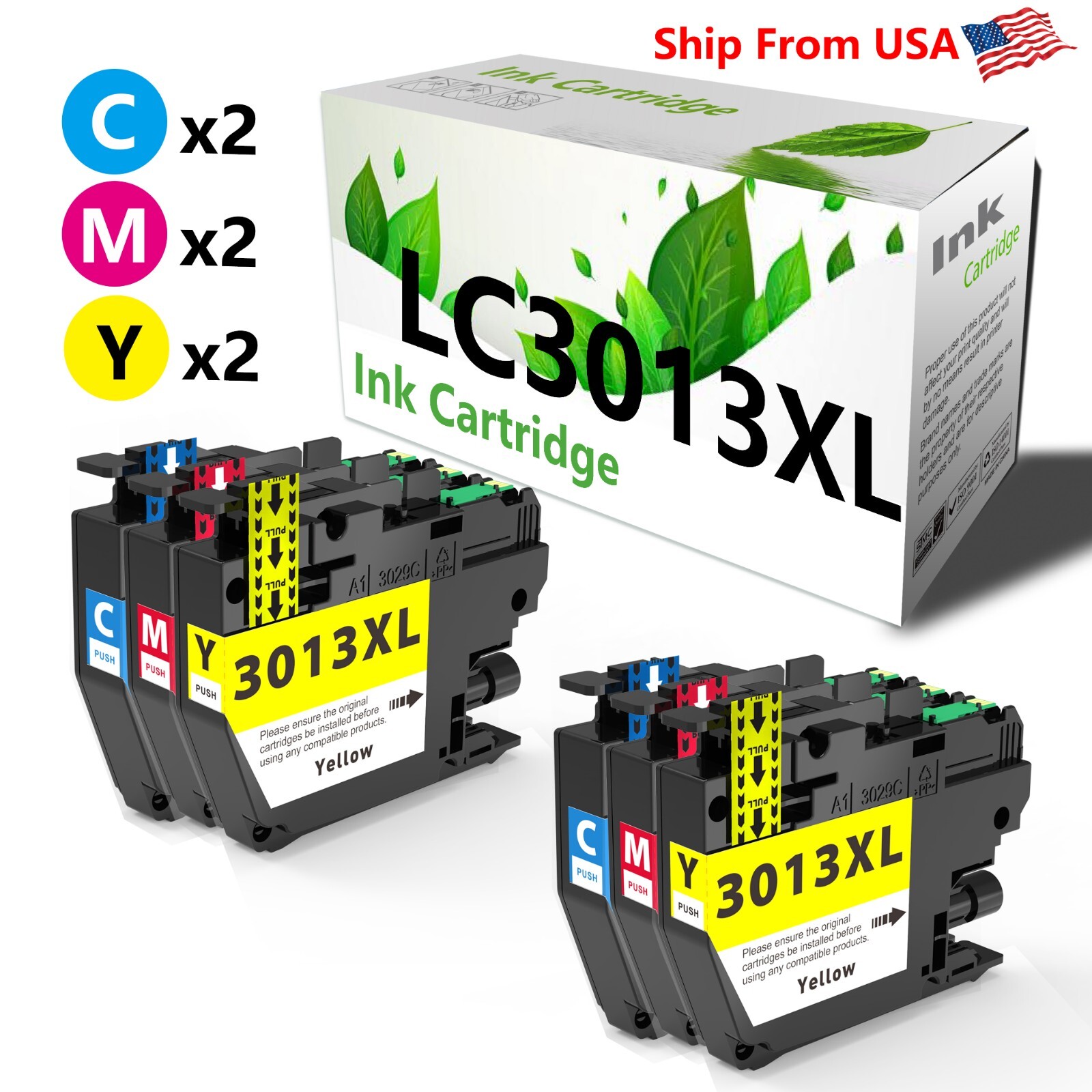 6PK replace for Brother LC3013 XL Color Ink Cartridge for MFC-J491DW MFC-J497DW