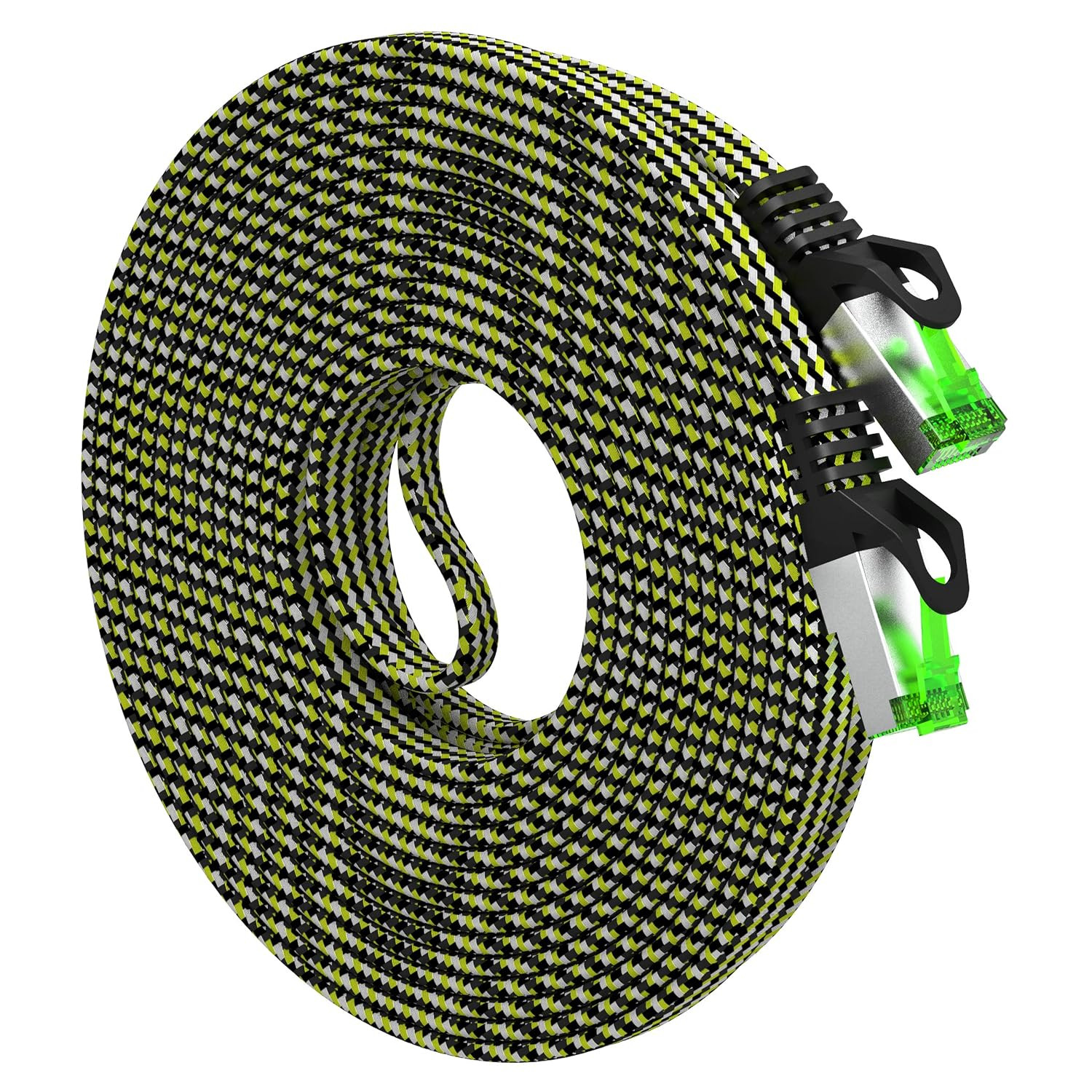 Cat 7 Ethernet Cable High Speed Nylon Braided Flat Internet Computer