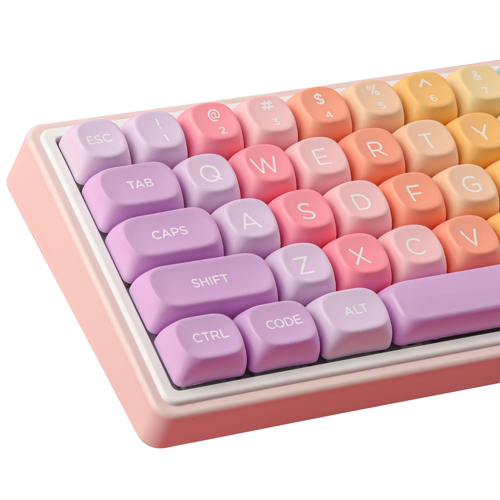 MOA Profile Keycaps,PBT Cute Rainbow Candy Keycaps 126 Keys