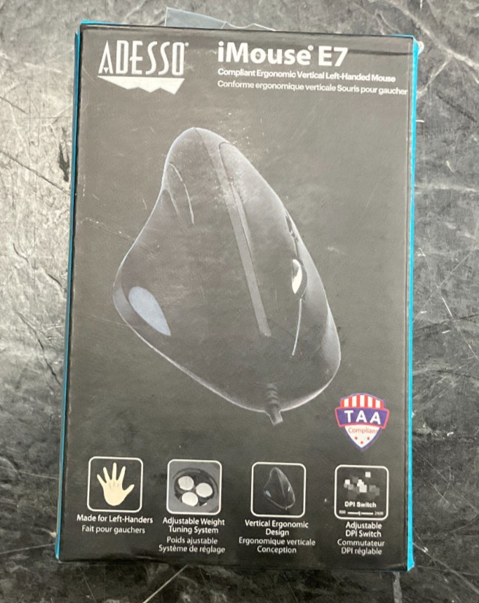 Adesso Vertical Ergonomic Left-Handed Mouse IMOUSEE7-TAA ✨❤️✨✨❤️✨
