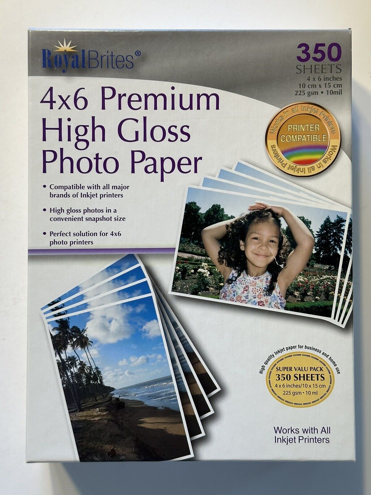 Royal Brites 4x6 Premium High Gloss Photo Paper - Partial Box W/ Over 200 Left