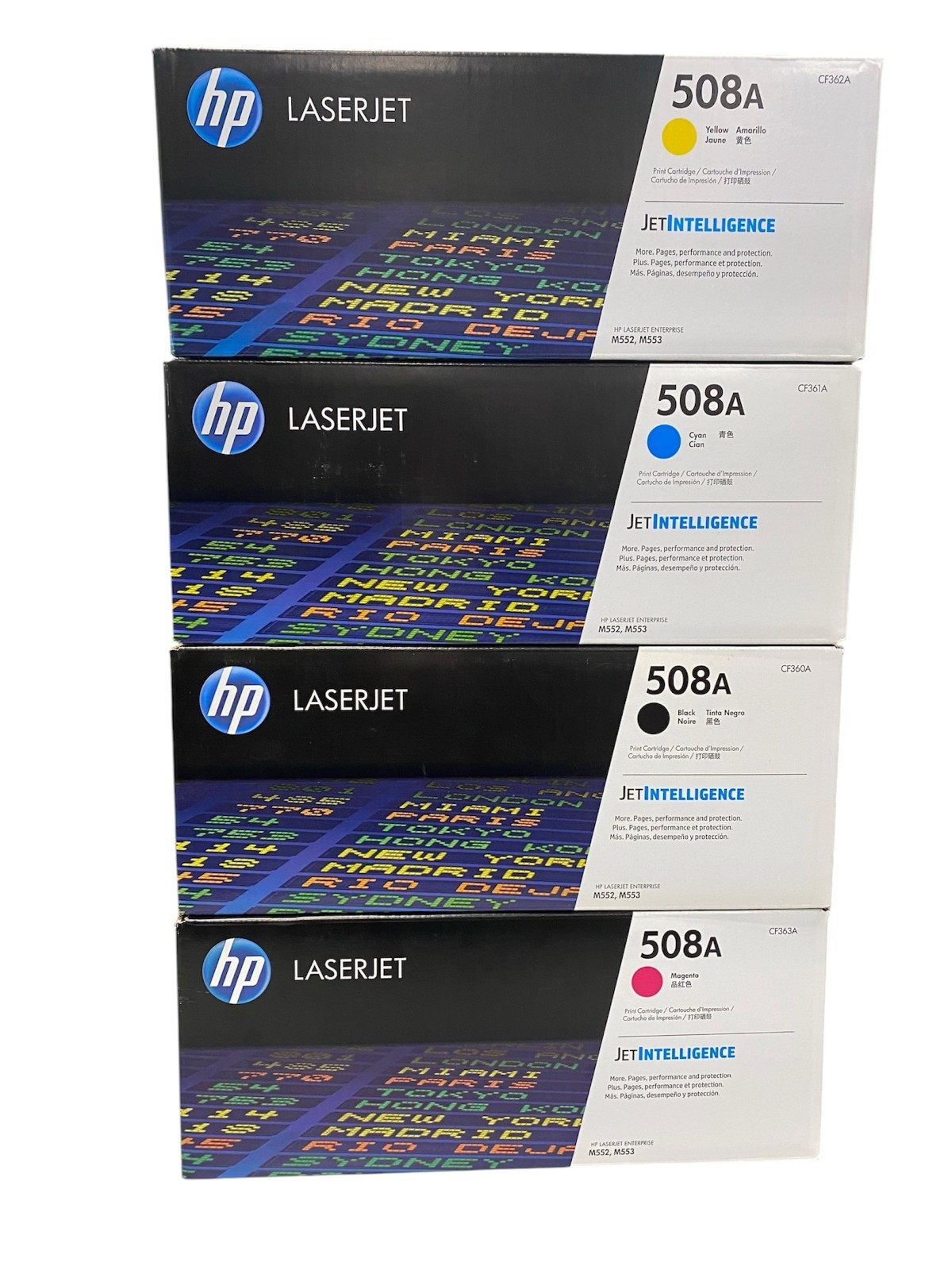 NEW Genuine HP LaserJet 508A Toner Cartridge Set CF360A CF361A CF362A CF363A