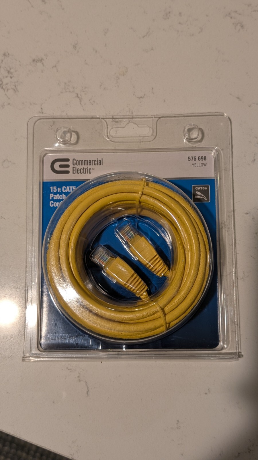 New 5 Pack CE Commercial Electric 15 ft. CAT5e UTP Ethernet Cables Free US Ship