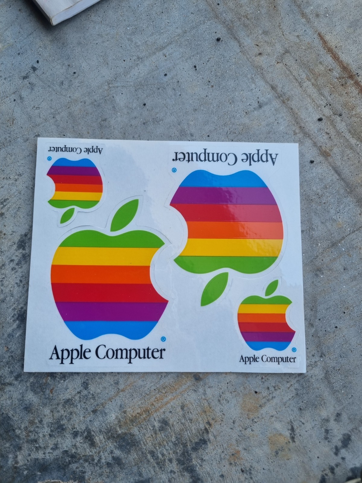 2 Sets Of Vintage 80s Apple Macintosh Computer Decals 4 Stickers Sheet Rainbow 