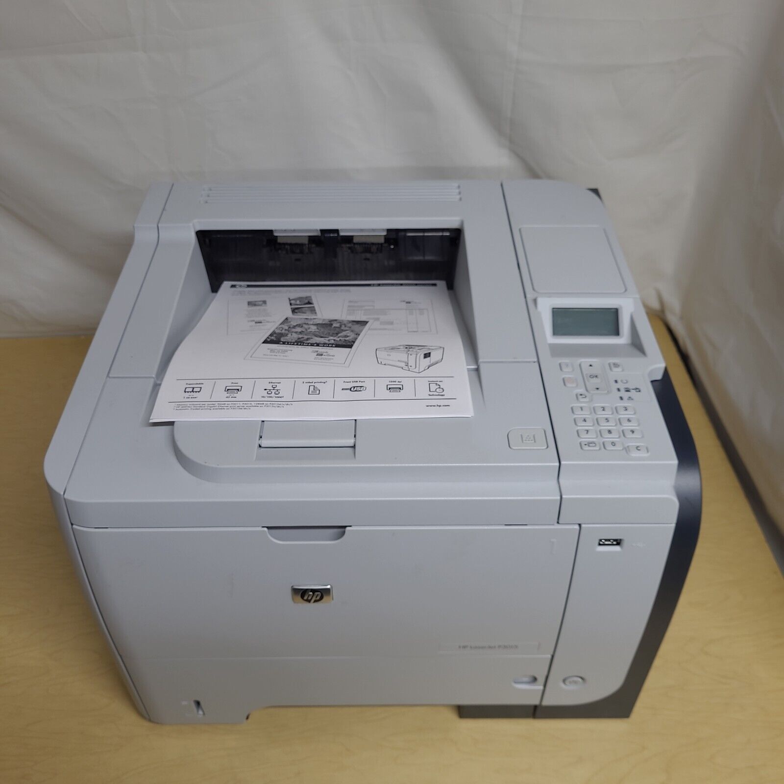 HP LaserJet P3015DN P3015 Monochrome Printer Duplex Network W/ Toner 22k Pages