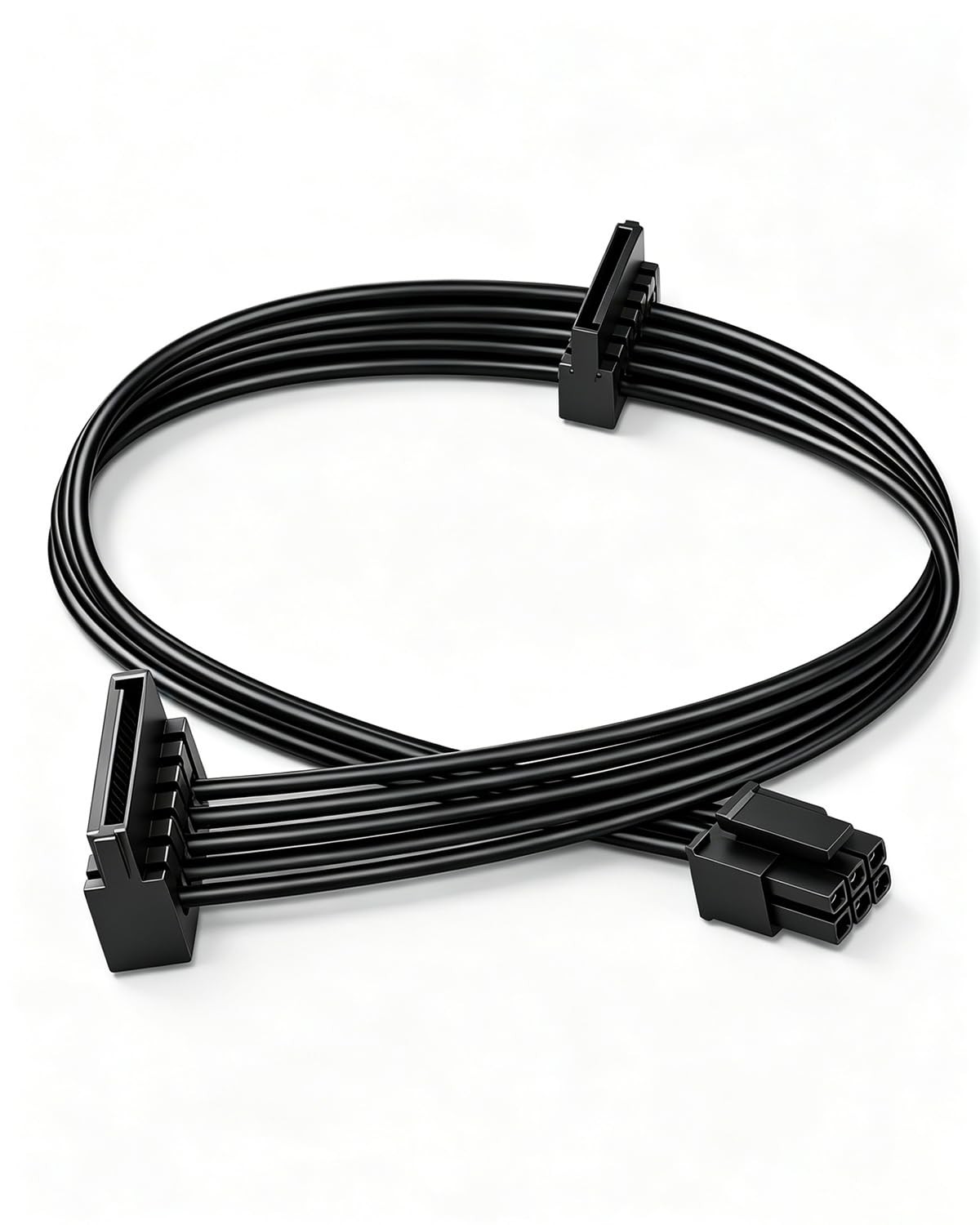 Mini 6 Pin to Dual Sata 15 Pin Power Cable, Mini 6 Pin ATX to 2 SATA Power Ad...