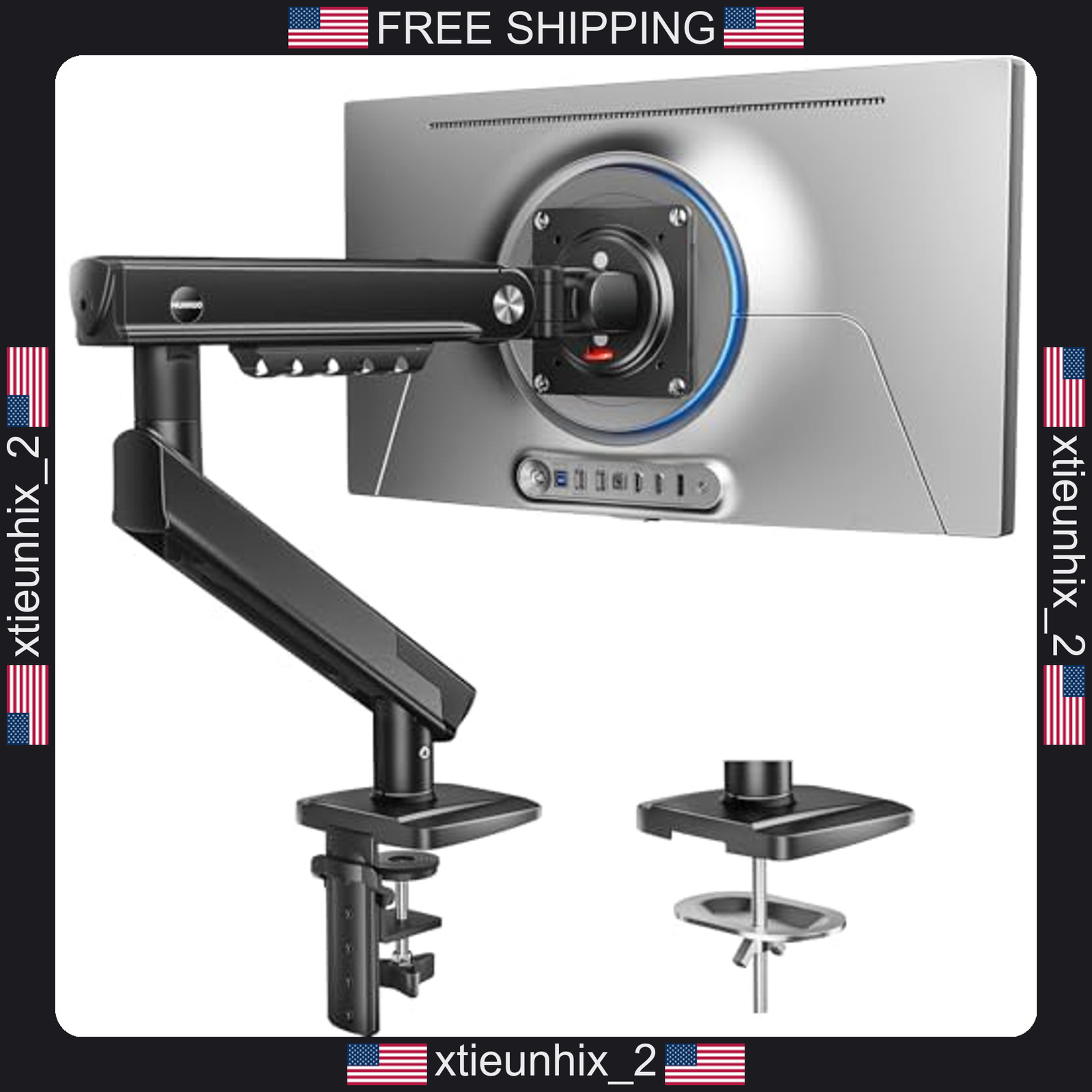 HUANUO FlowLift™ Pro Monitor Arm for 13–32" Screens, MechaSpring Monitor Mount,