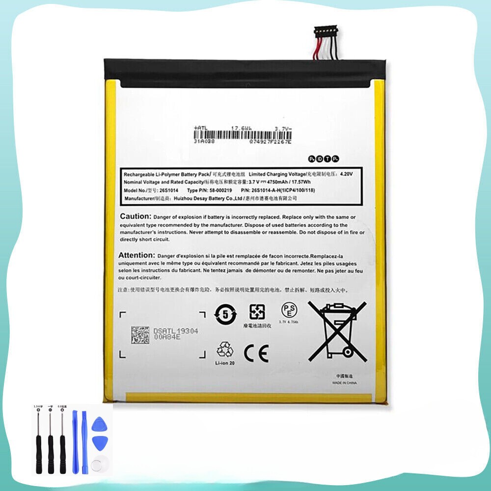 Li-Polymer Battery for Amazon Fire HD 8 7th Generation SX034QT MC-31A0B8 26S1014