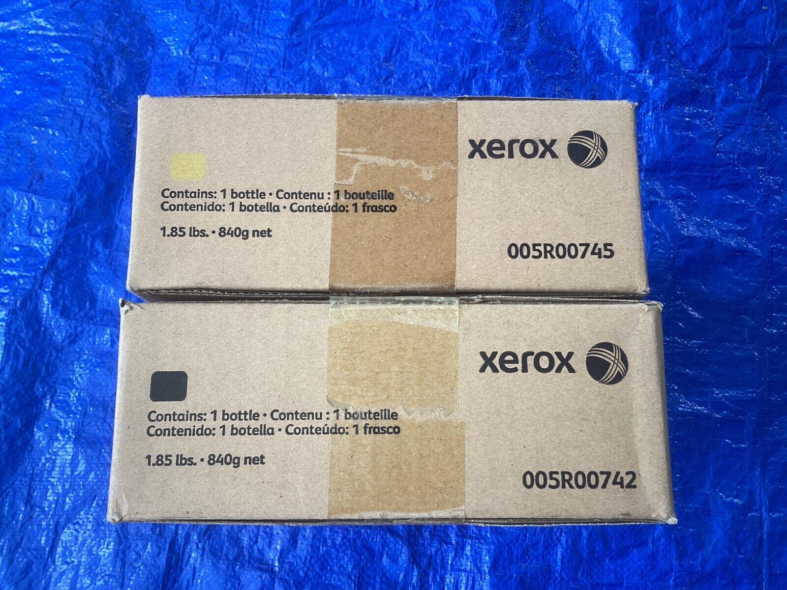 NEW Lot of 2 Genuine Xerox Black & Yellow Developer 005R00742 & 005R00745