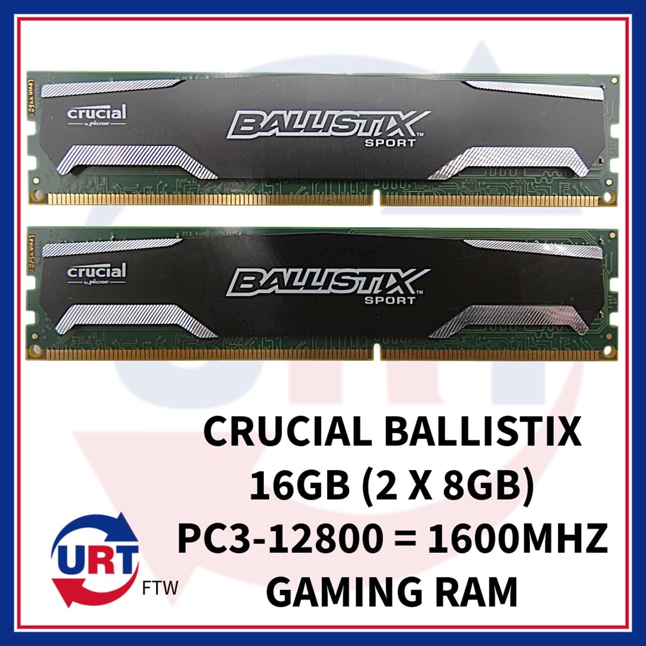 CRUCIAL BALLISTIX 16GB (2 X 8GB) PC3-12800 = 1600MHZ GAMING RAM #150658#