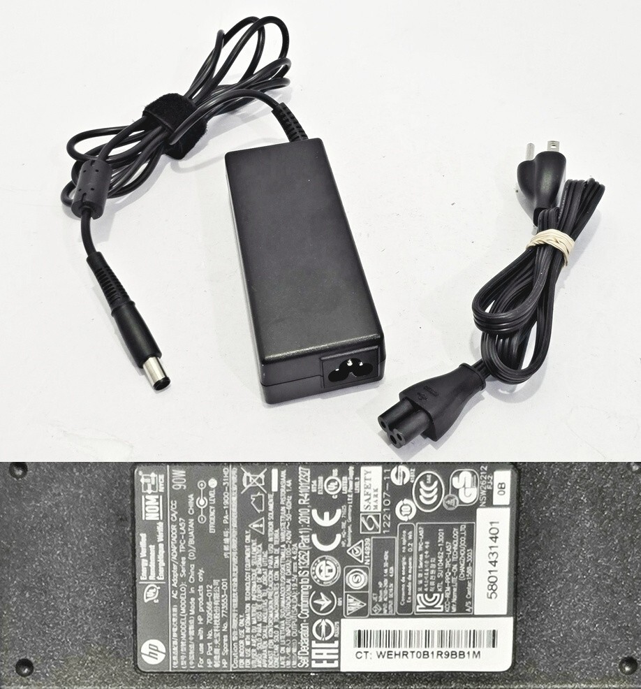 Genuine OEM HP TPC-LA57 90W 19.5V 4.62A AC Power Supply Adapter Charger w/ Cord