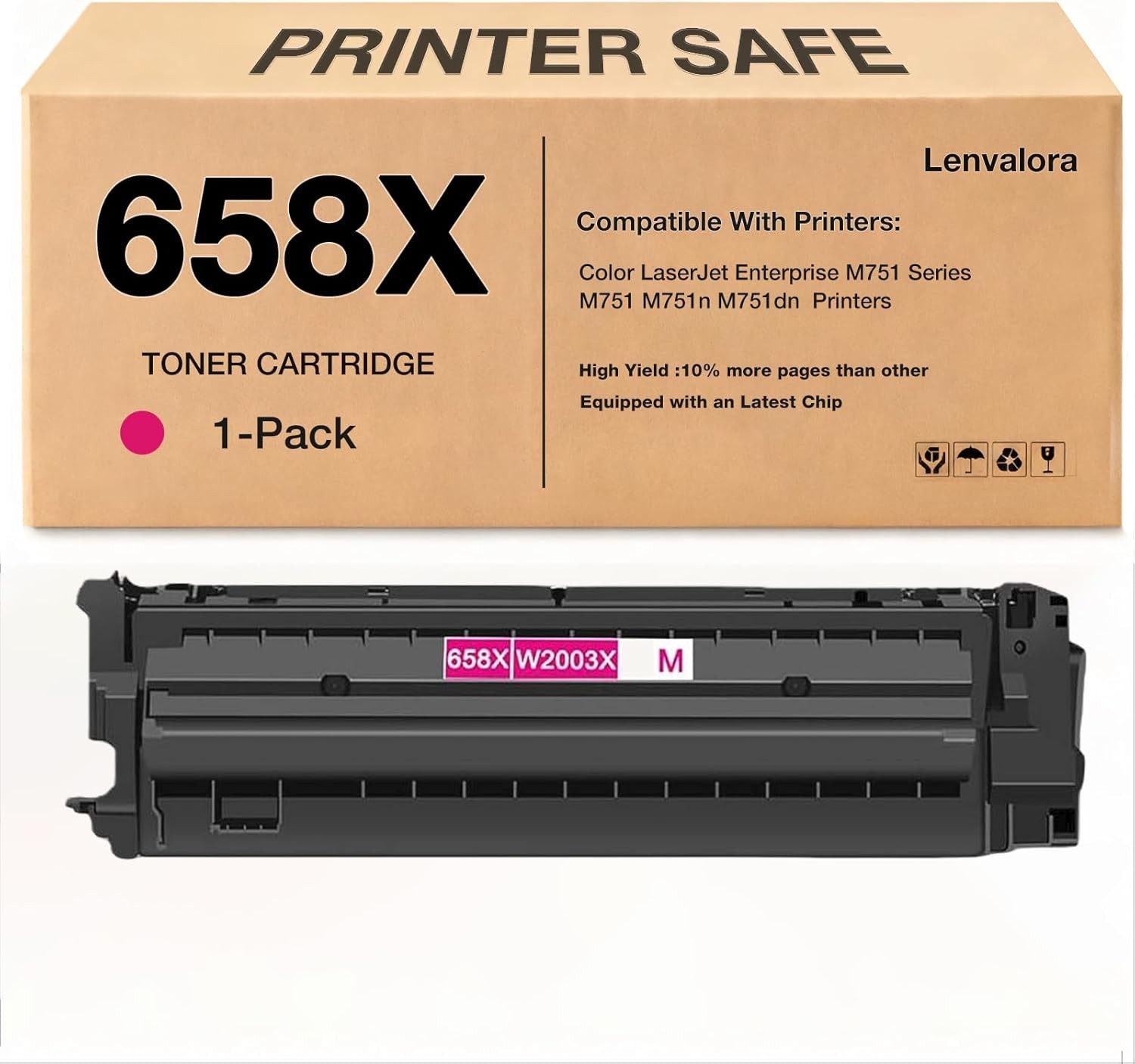 658X Toner Cartridges W2003X Replacement 658A W2003A Enterprise Magenta 1 Pack