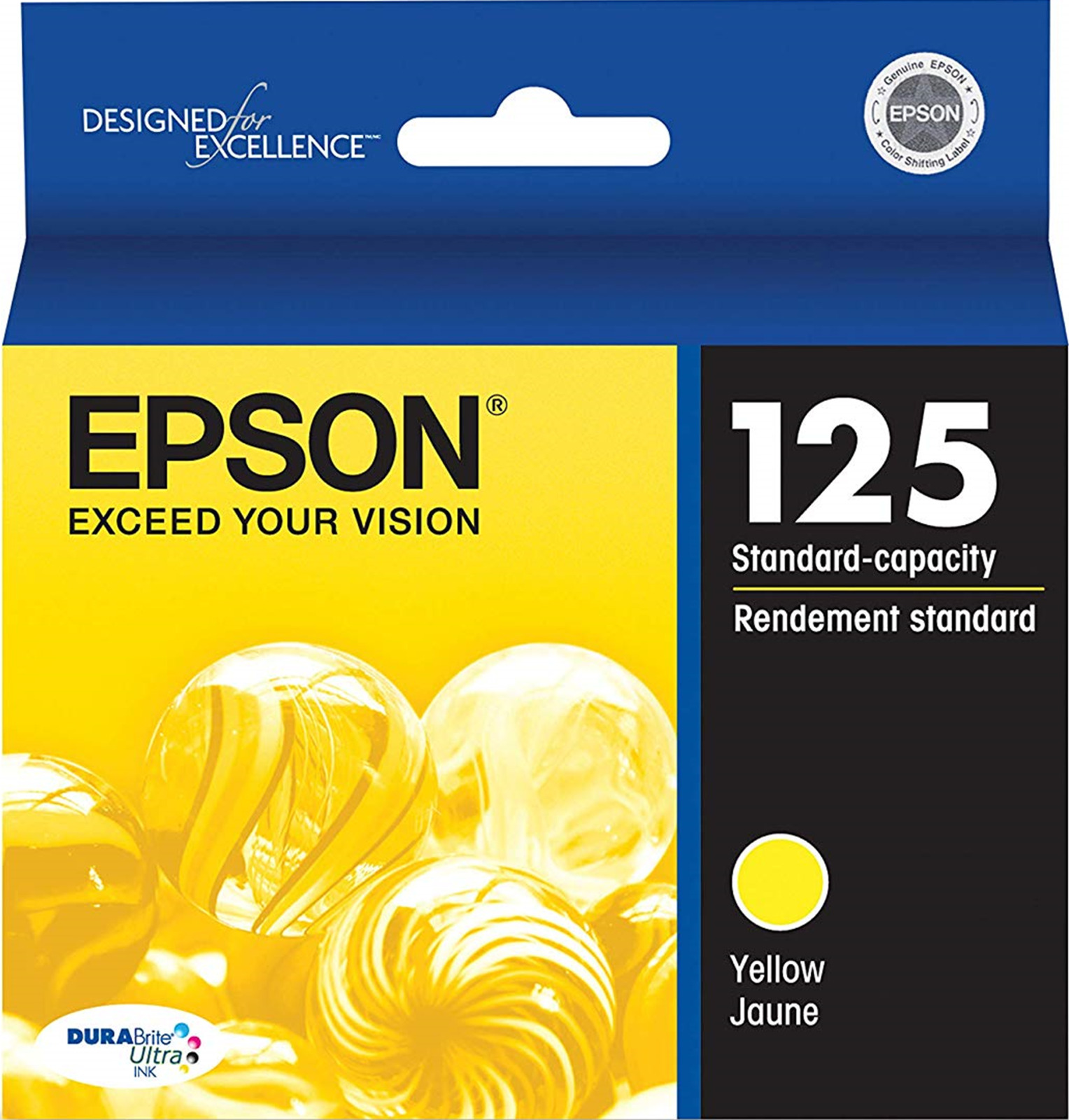New Genuine Epson 125 Yellow Ink Cartridge Stylus NX127 Stylus NX530