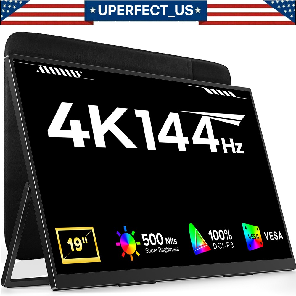 4K Tragbarer Monitor, 19" Portable Display 3840 x 2160 IPS UHD 2000:1 HDR 144Hz