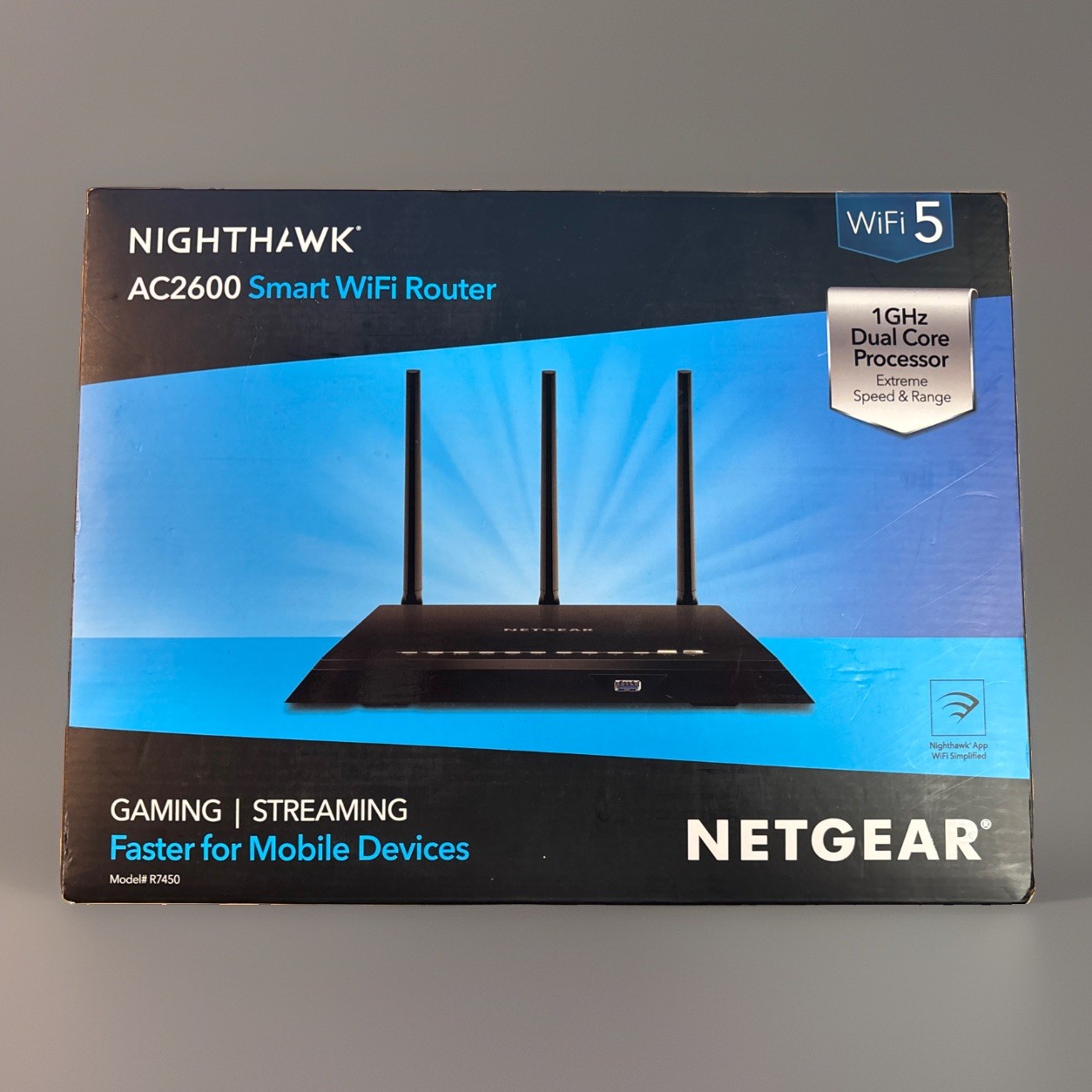 NETGEAR Nighthawk AC2600 Smart WiFi Router R7450-100NAS Black Pre-Owned