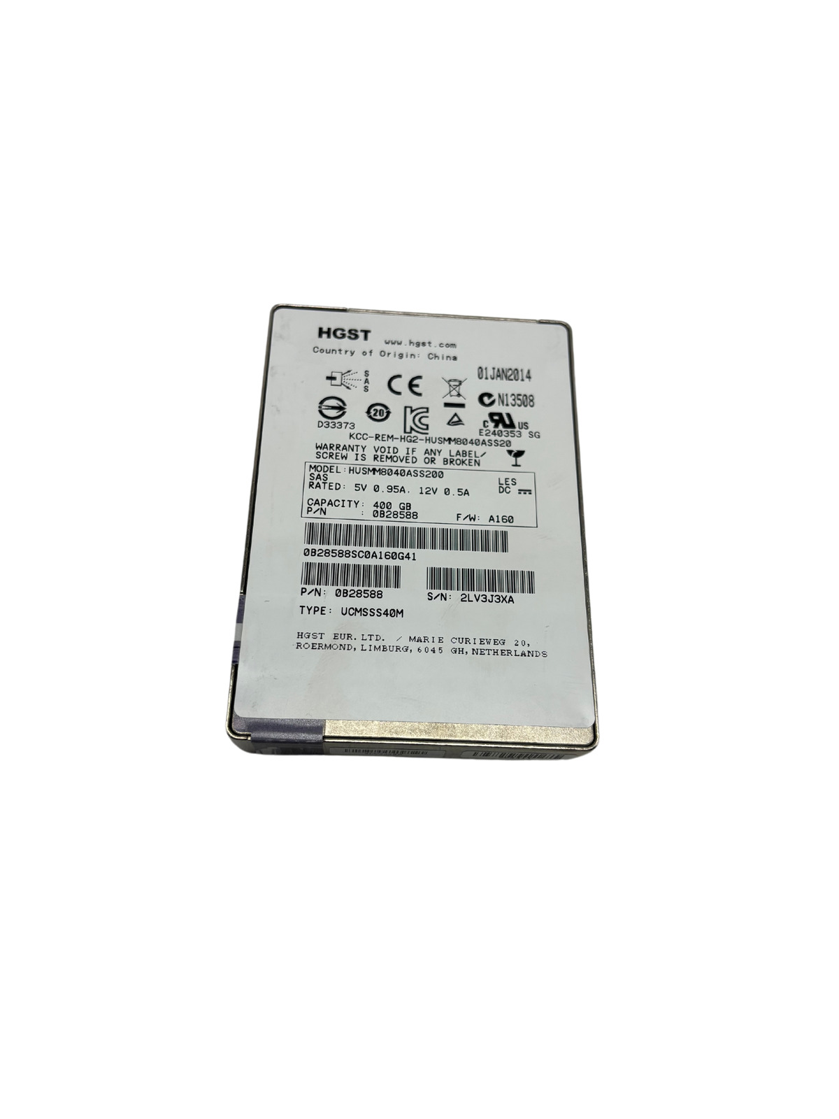 HITACHI HUSMM8040ASS200 400GB MCL 12G SAS SSD Hard Drive 0B285888