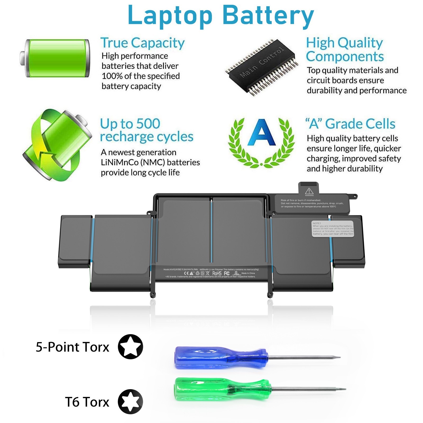 A1493 A1582 Battery For Apple MacBook Pro Retina 13" A1502 Mid 2014 Early 2015