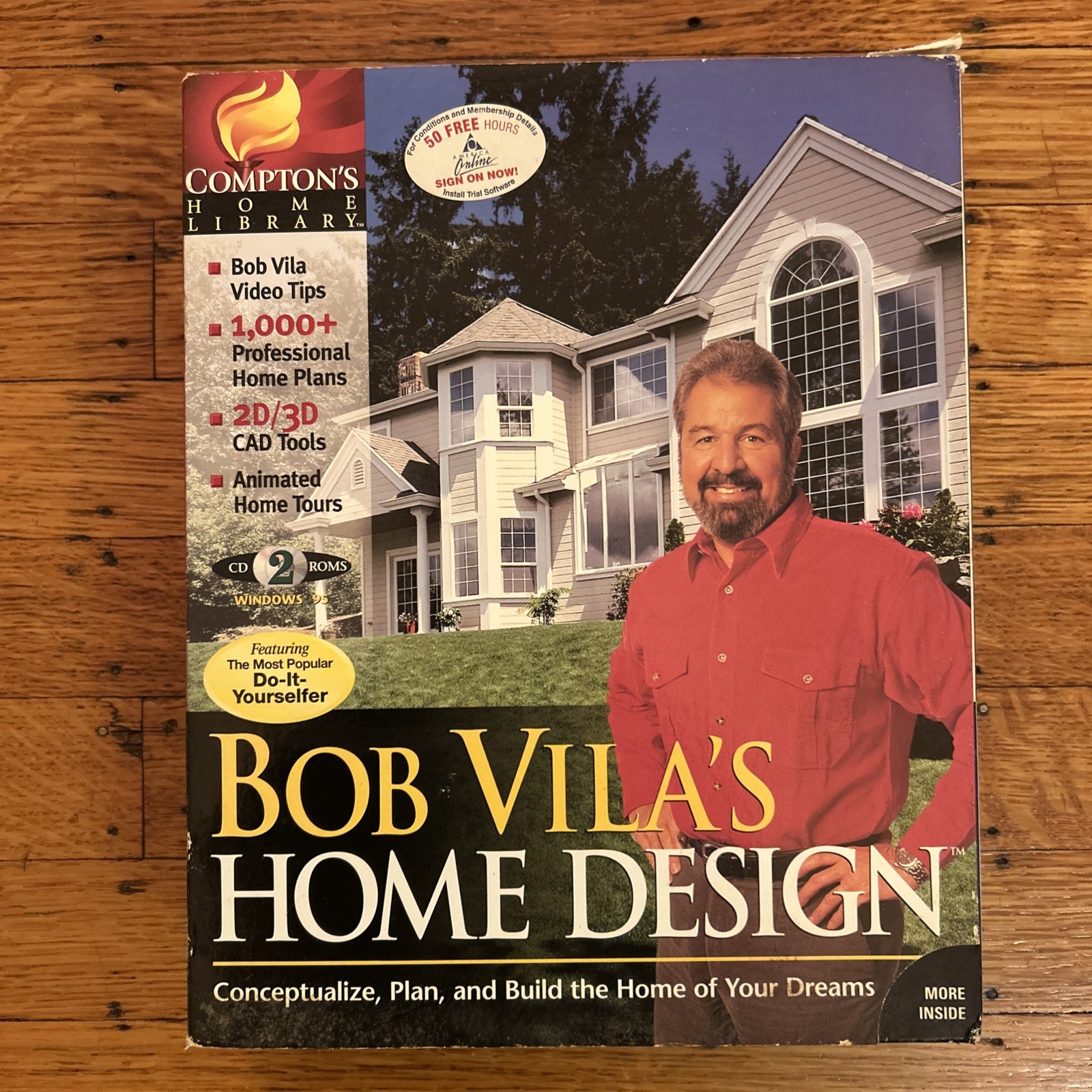 1998 Bob Vila’s Home Design Windows 95 Big Box Double CD- ROM