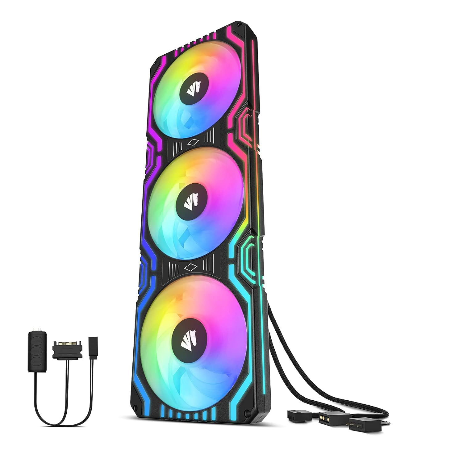 Matrix 360Mm PC Fan, 56 Addressable Leds RGB Fans, All-In-One Square Frame Integ