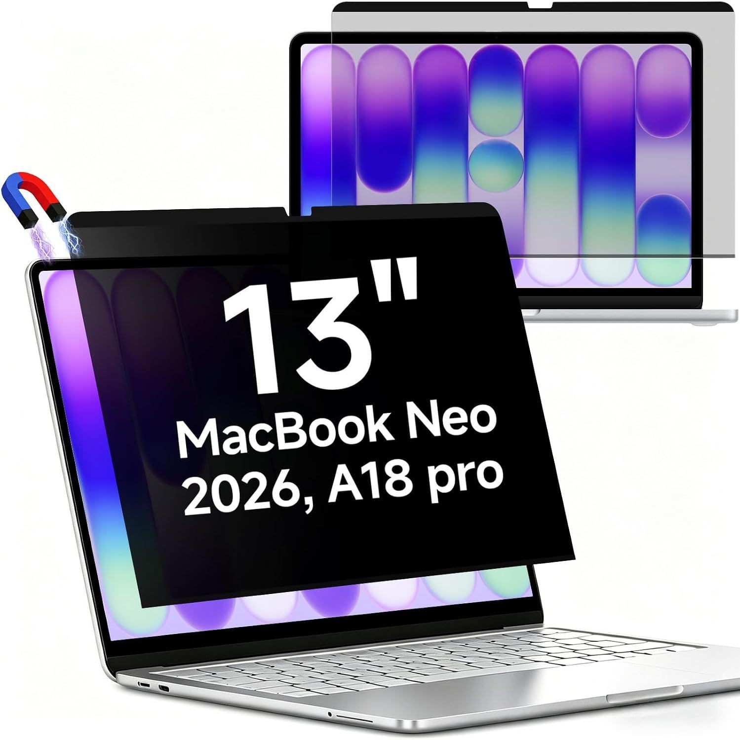 MacBook Neo Privacy Screen Protector, Anti-Glare Blue Light Blocking Filter 13 I