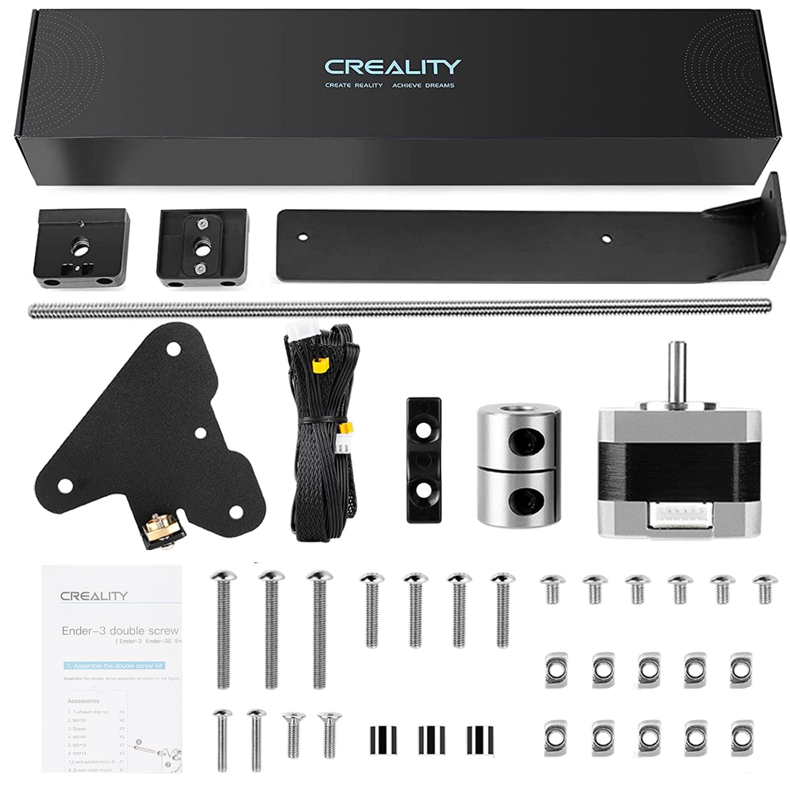 Dual Z-Axis Lead Screw Upgrade Kit for Creality Ender 3/3 Pro/3 V2 Black