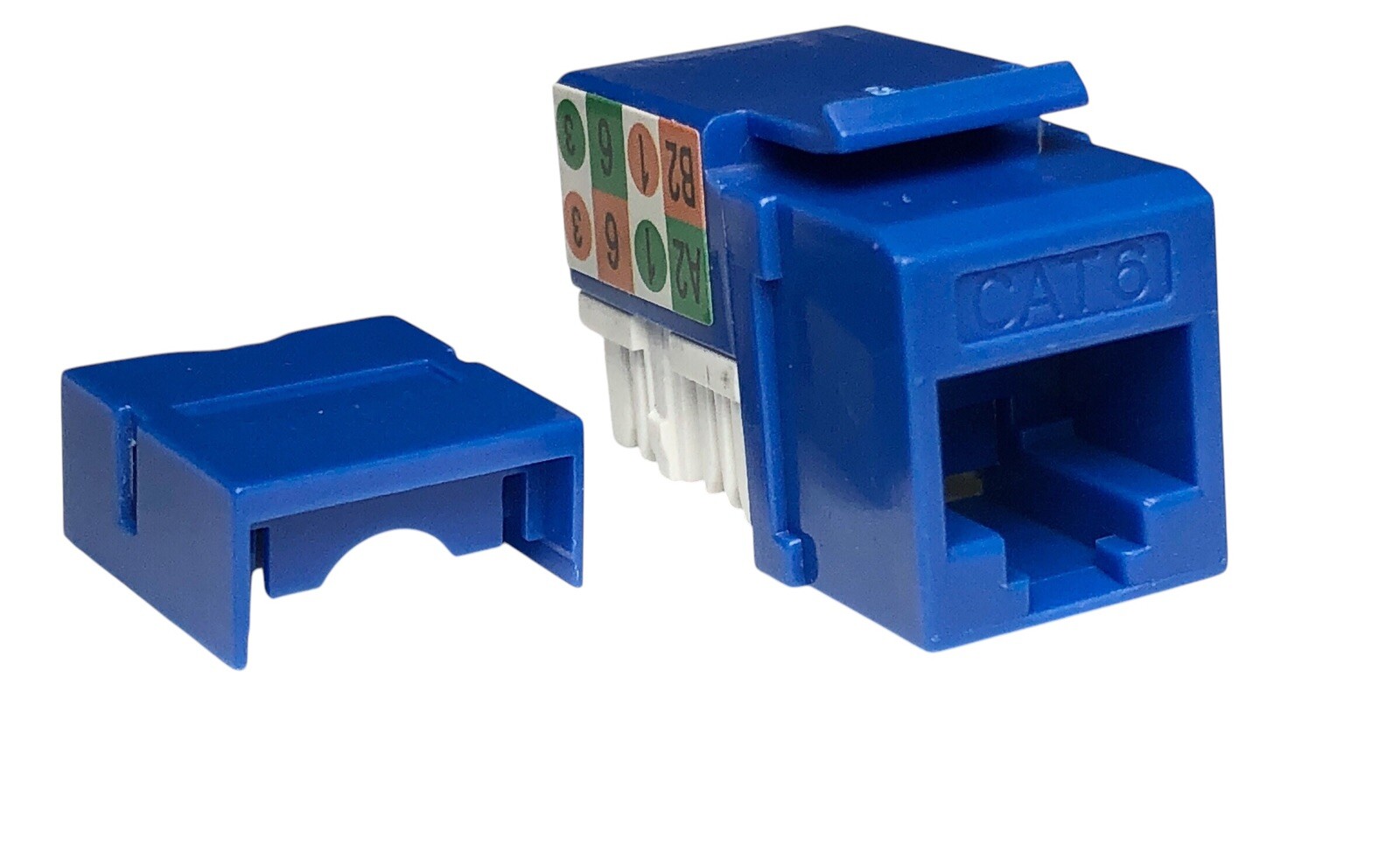 50 Pack Lot CAT6 Network RJ45 Port 110 Punch Down Keystone Snap-In Jack Blue