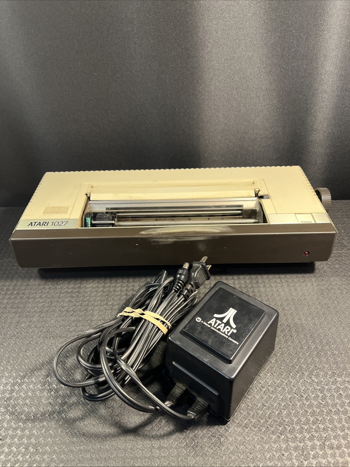 ATARI 1027 Printer & Power Supply / FOR PARTS ONLY / Powers On 1980’s Vintage