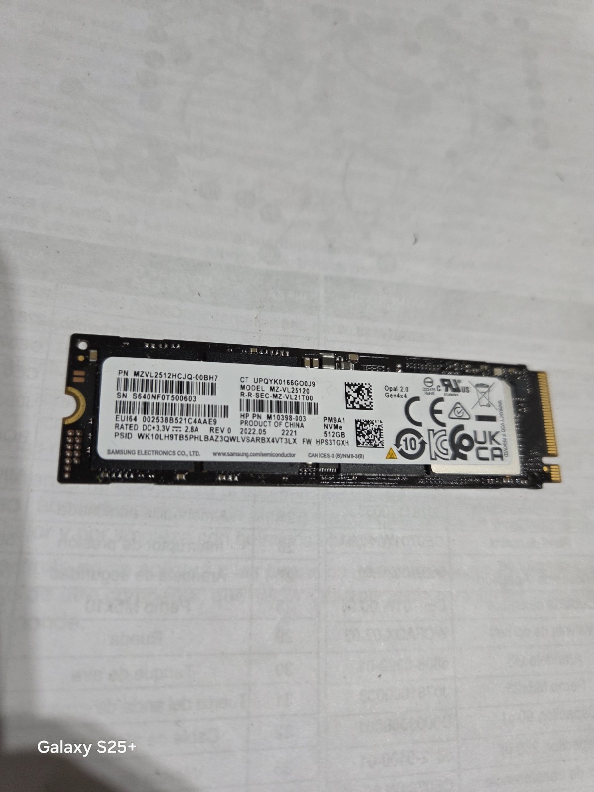 M.2 MZ-VL25120 Samsung 512GB PCI-Express 4.0x4 (NVMe) Internal Solid State Drive