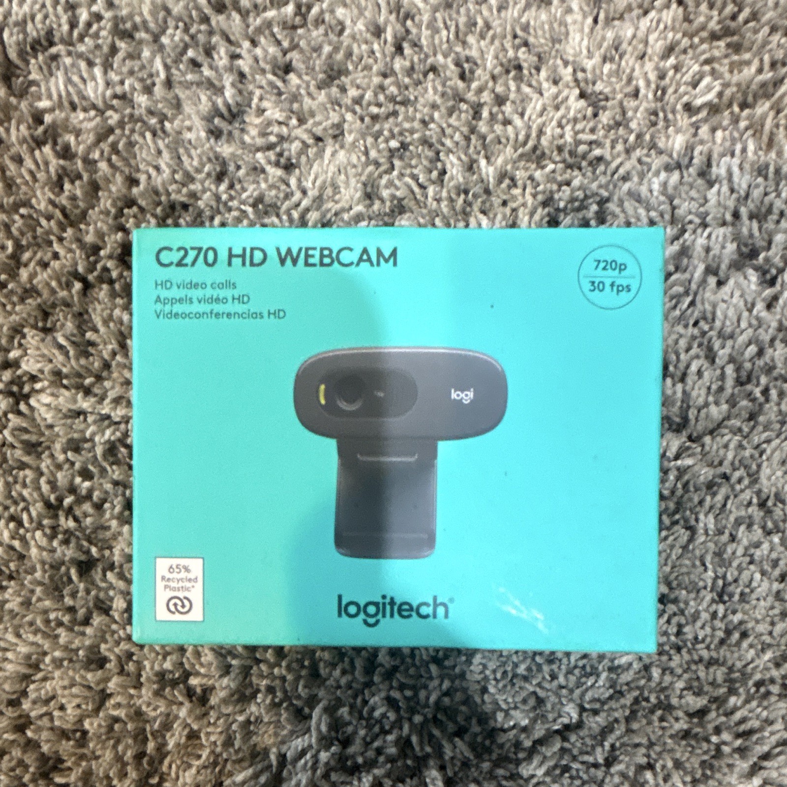 Logitech C270 USB-A HD Webcam 720p 30fps Built-in Microphone, Black