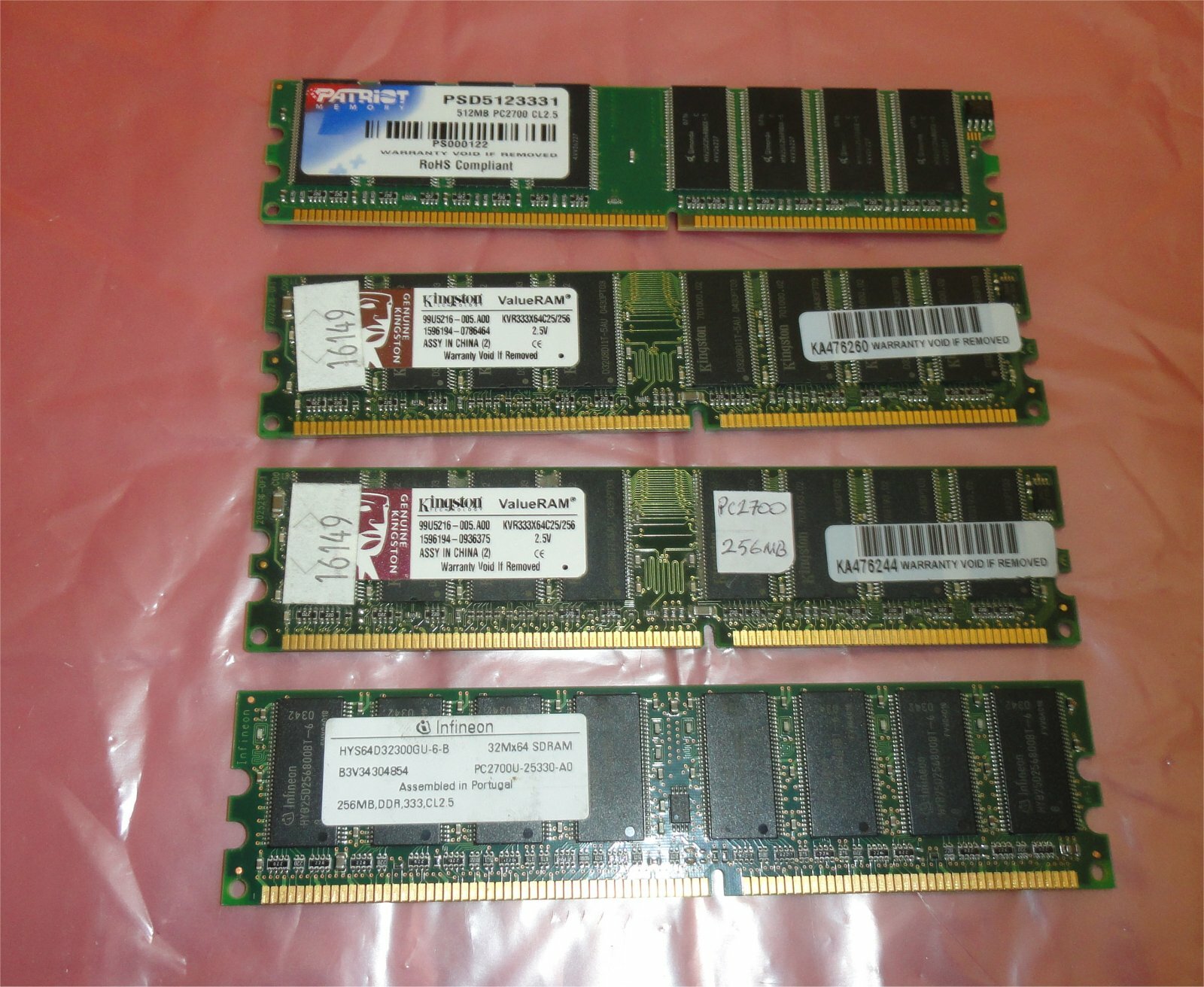 1.280GB (3x256MB+1x512MB) PC-2700 MEMORY FOR DESKTOP