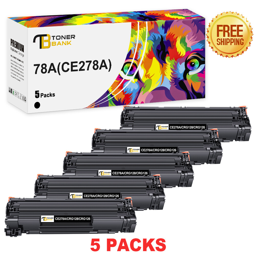 5 x Black CE278A Toner Compatible With HP 78A LaserJet M1536DN M1536DNF P1606DN