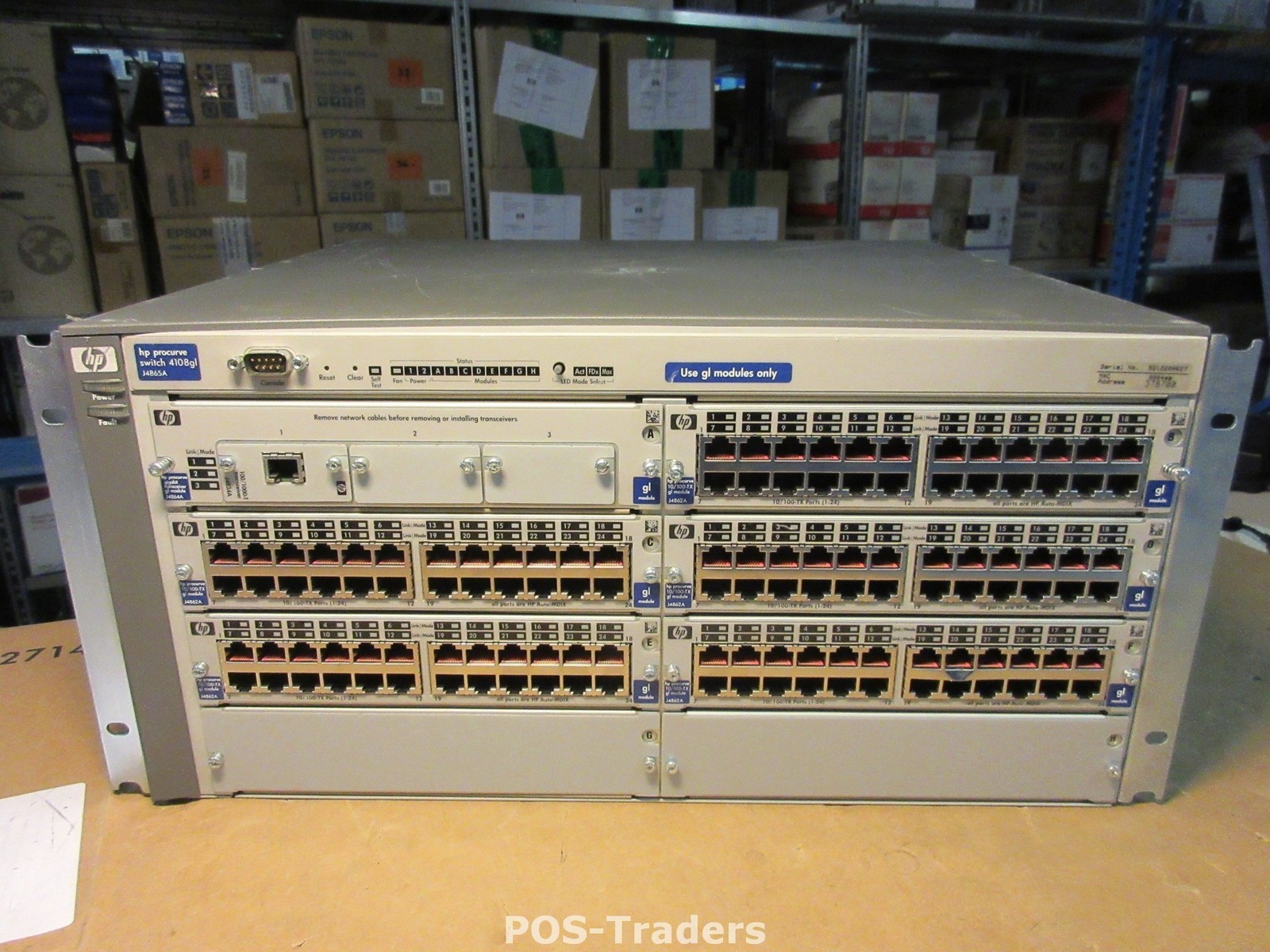 HP PROCURVE 4865A 4108GL 8-Slot Switch Chassis Network Switch EMPTY EXCL MODULE