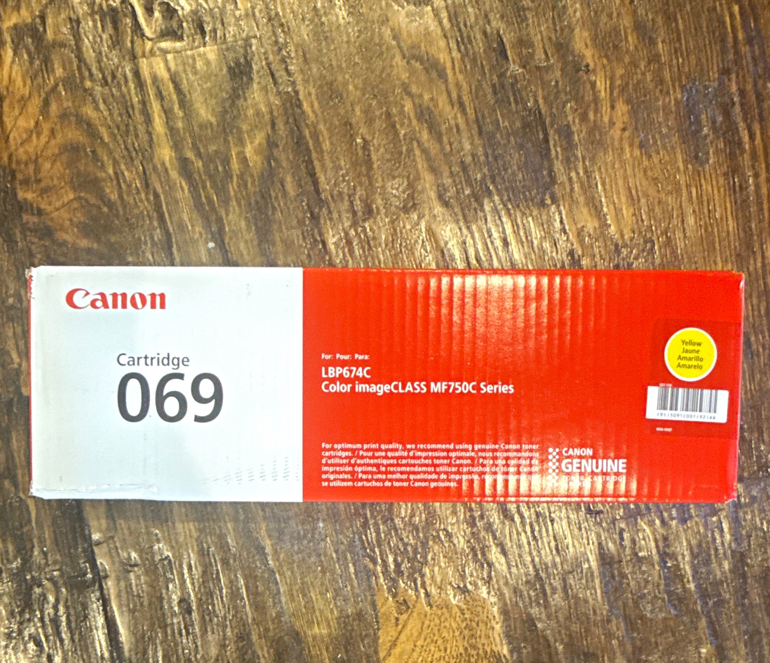 Canon Genuine 069 Yellow Laser Toner Cartridge for LBP674C, MF750C Series
